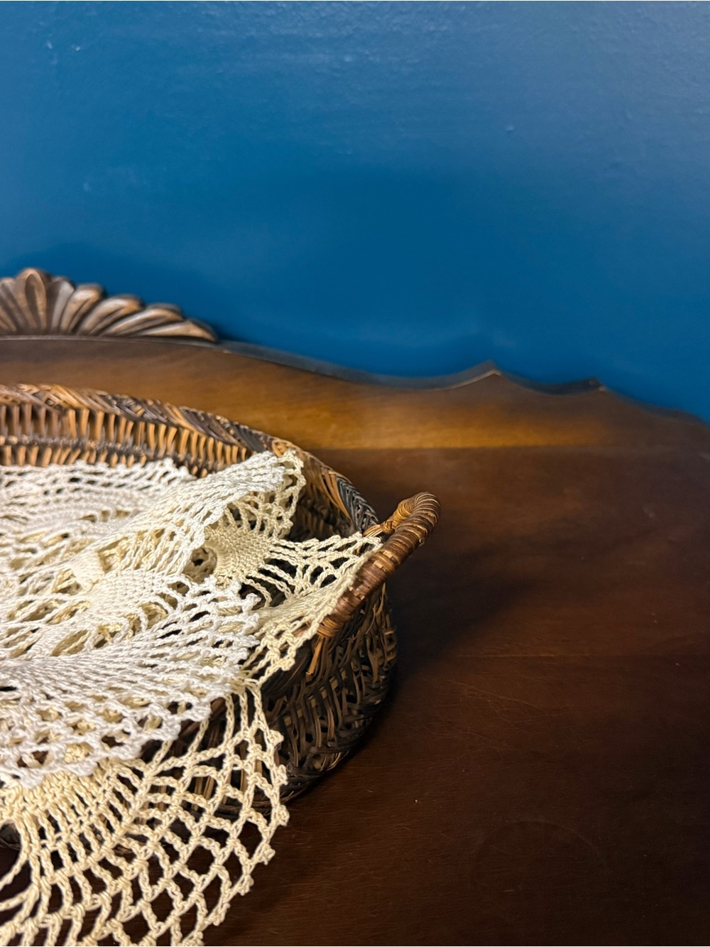 Woven Rattan Serving Basket